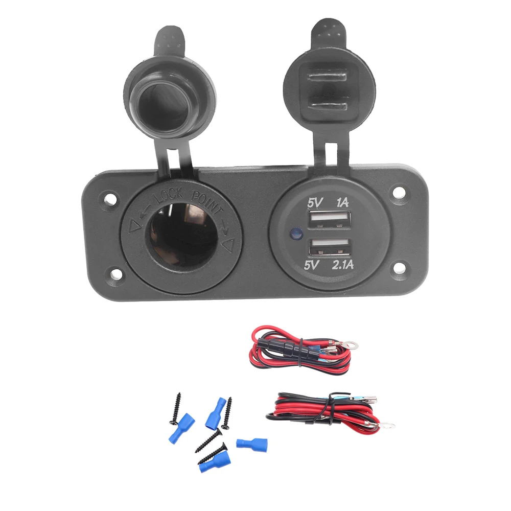 Двойной usb порт переключатель Панель синий светодиодный индикатор с