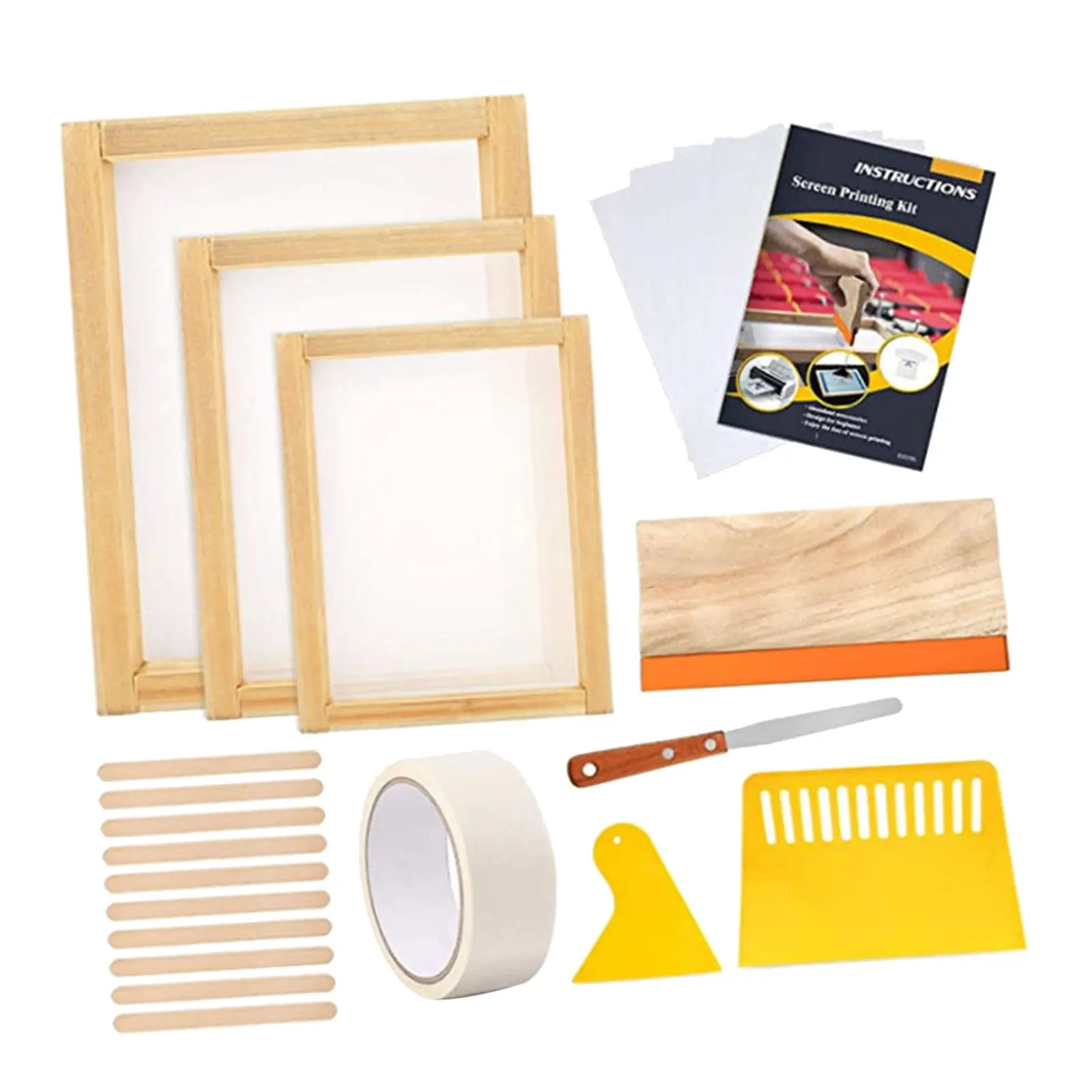 Стартовый набор для трафаретной печати деревянная рамка с 110 сеткой пресс