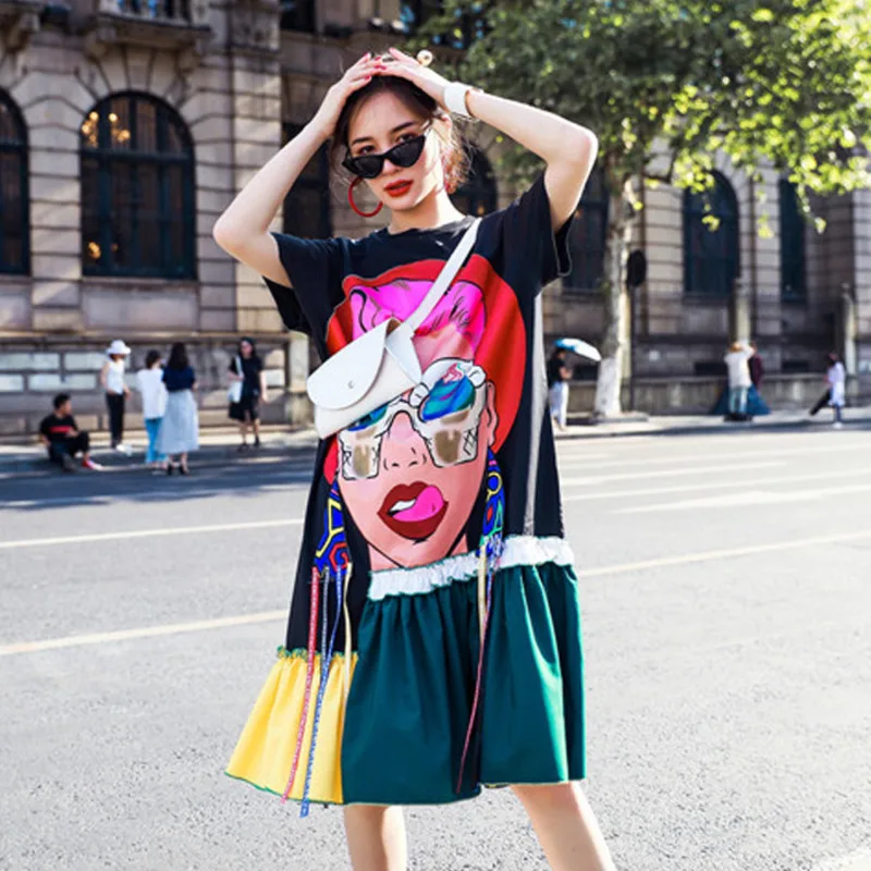 Женское уличное платье большого размера Хлопковое для автопортрета платья до