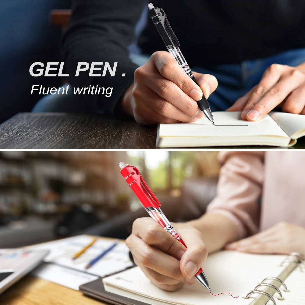 

ZSCM 20pcs Gel Pen 0.5mm No Cap Bullet Pens Smooth Switzerland Refill MiKuni Japan For School Office Home Pencil Gift Set