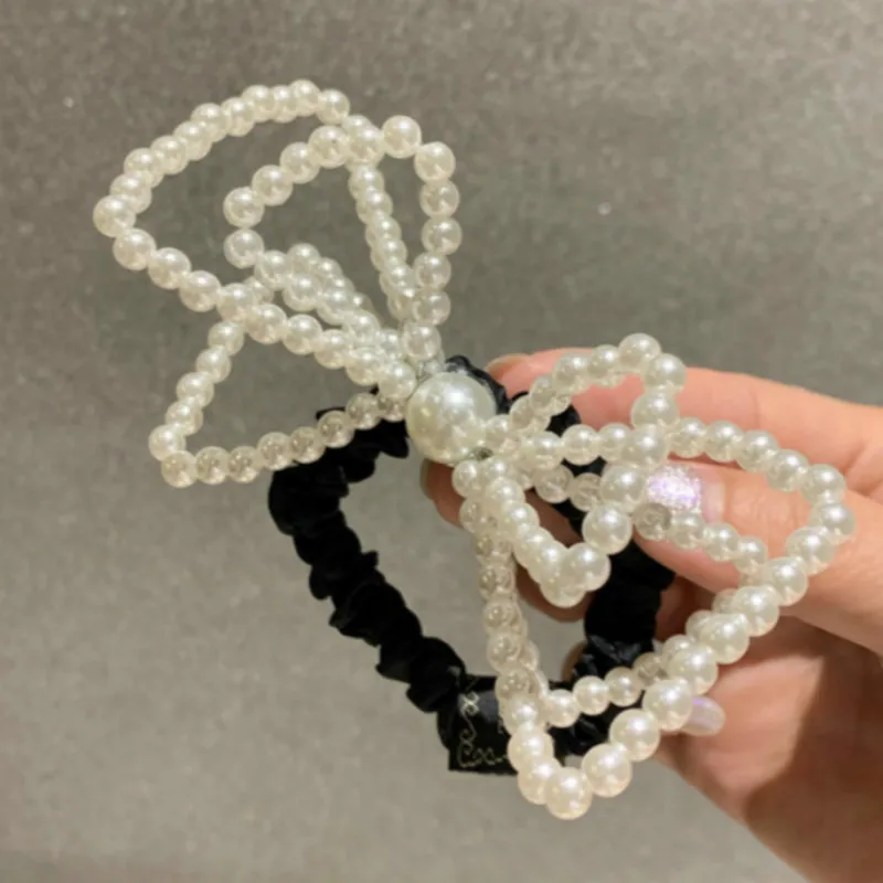 

Bow Edge Barrette Headdress Pearl Women's Hairclip Rubber Band Bangs Clip Hairpins Headwear Accessories Beauty Styling