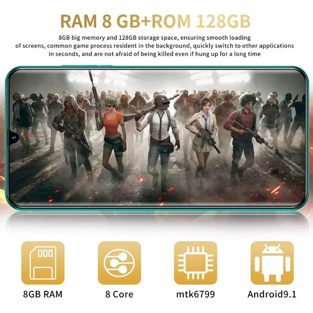 

Global Version R30 PRO Mobile Phone 6.5 " 855 Cellphone 5600mAh 8 256GB ROM 8 Core 4G LTE Android 9.1 Dual SIM Smart phone