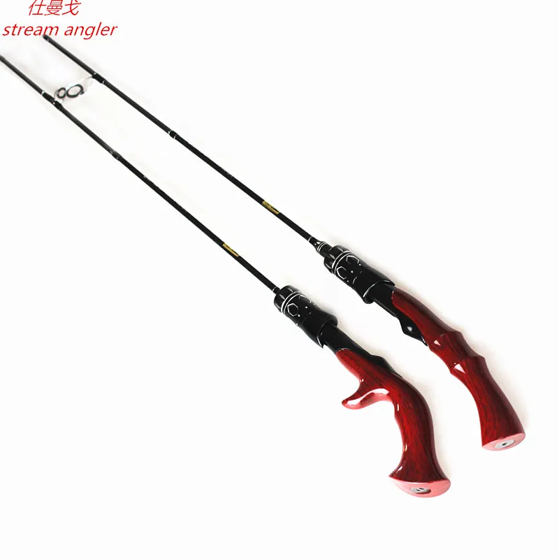 Bending Natural Solid Wood Handle Carbon Lure Rod Fast Action UL/L 2 Tips Stream Trout Angler Transport In PVC Tube