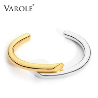 varole brand new jewelry simple lines design bracelet gold color bangle bracelets for women cuff bracelets manchette bangles