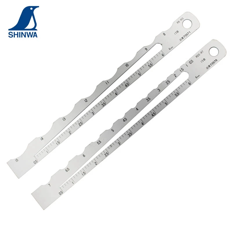SHINWA Penguin Radius Scale R Gauge Diameter Gauges Ruler Dia Sheet Thickness Length Measurement Tool | Инструменты