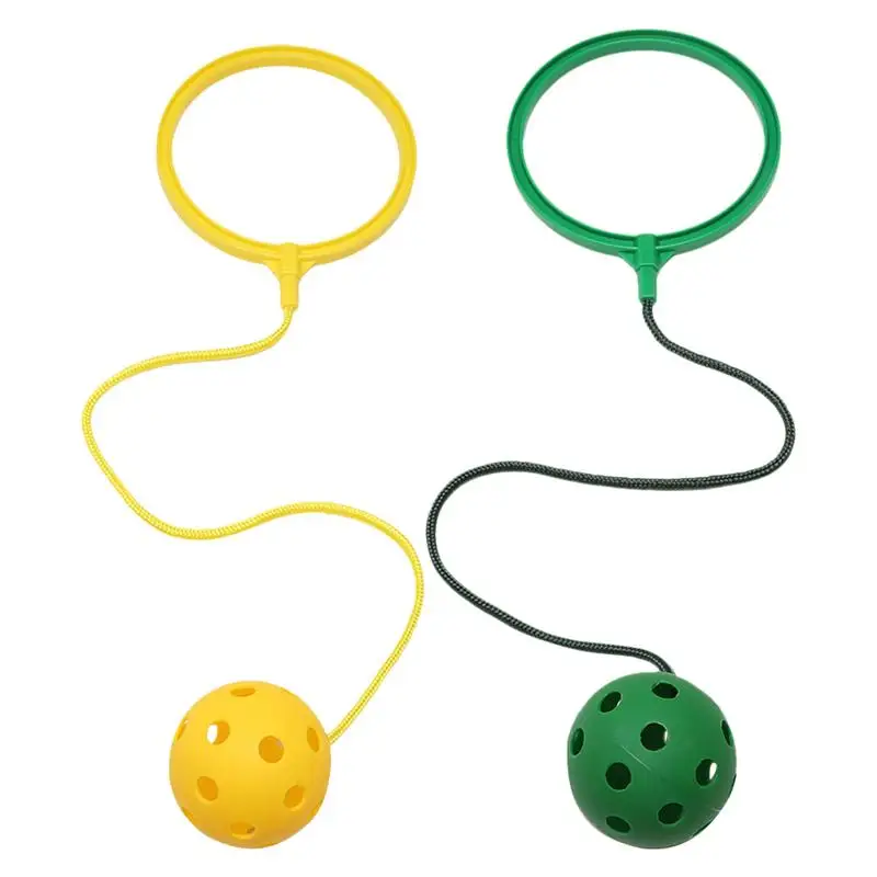 

2Pcs Elasticity Fitness Ball Clasic Children Toys Rotating Jumping Ring Ball Frosted Single Foot Whirling Ball Toys for Kids