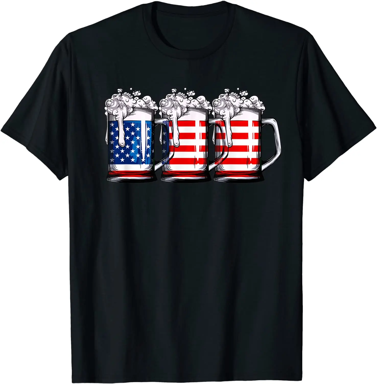 

Beer American Flag T Shirt 4th Of July Men Women Merica Usa T Shirt