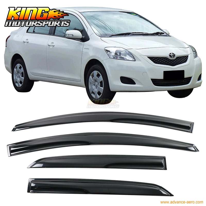 Подходит для 2007 2011 Toyota Yaris smokled Aero JDM ветряные дефлекторы наклеиваются на оконные