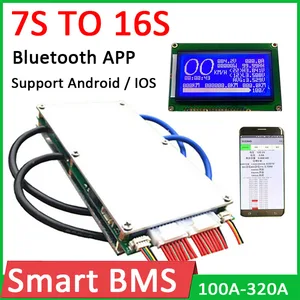 Защитная плата для литиевой батареи 7S к 16S Smart BMS 320A 100A баланс Bluetooth APP Li-Ion lifepo4 LTO 8S 10S 13S 14S 48 в 60 в