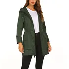 Высококачественная Женская водонепроницаемая куртка, ветрозащитная куртка с капюшоном для улицы, средней длины, для кемпинга, путешествий, альпинизма, дождевик женский