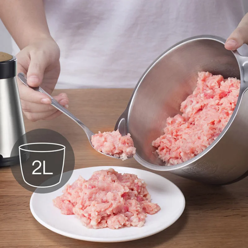 VOA 2 Speeds Electric Chopper Stainless Steel Meat Grinder Mincer Food Processor Slicer 2LCapacity Baby Supplement Machine | Бытовая