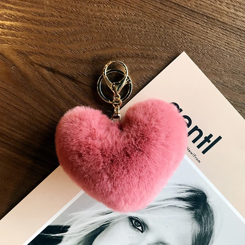 Брелок для ключей с пушистым помпоном женщин автомобильный брелок
