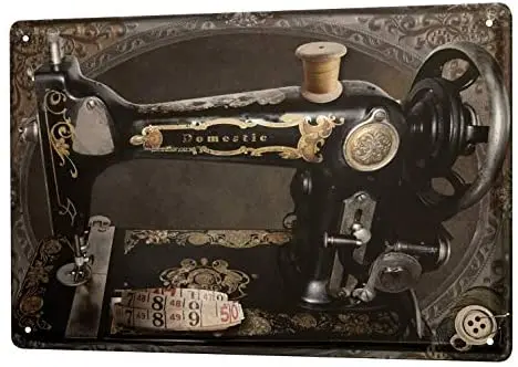 

Ностальгическая Оловянная вывеска Декор таблички швейная машина Oldschool 8X12
