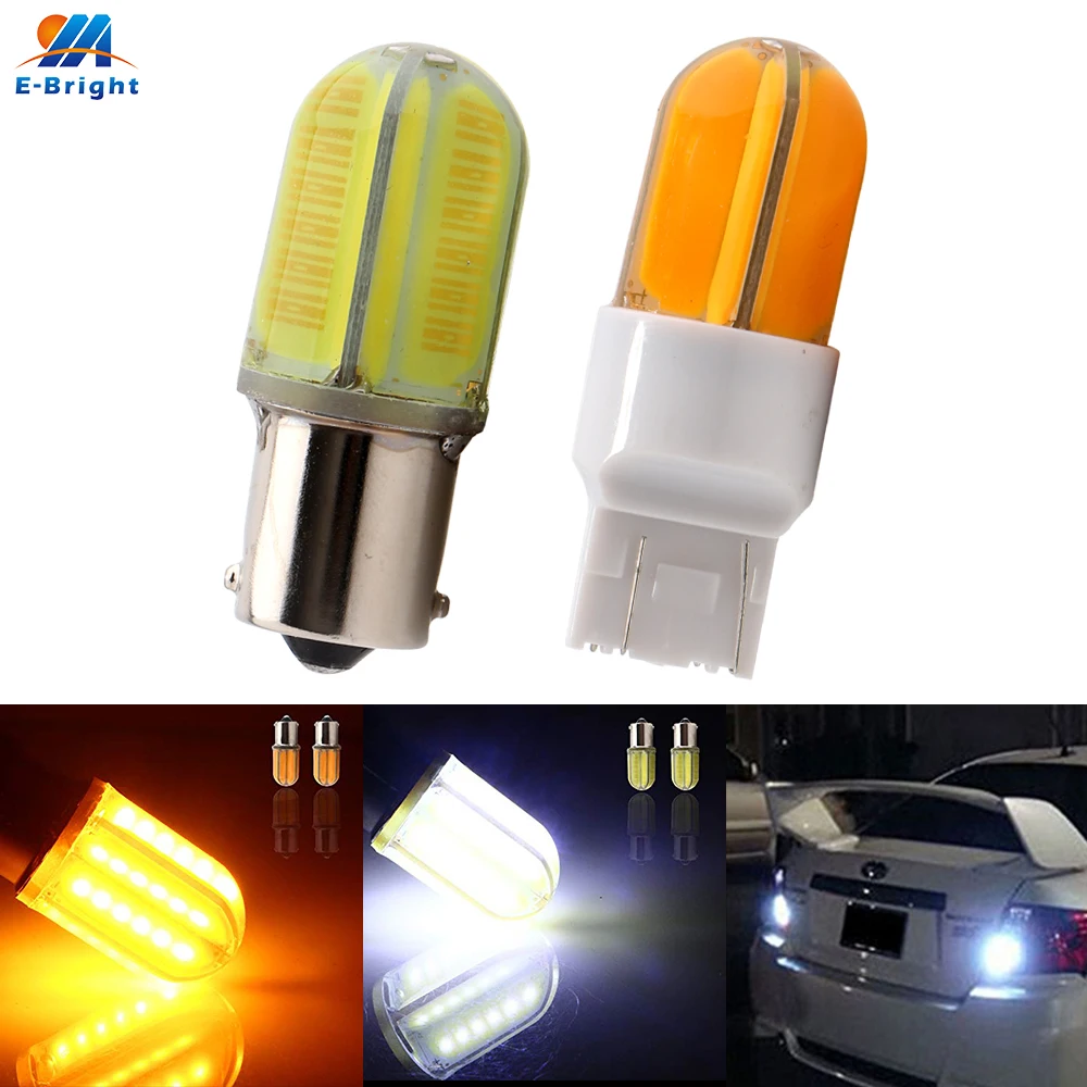 Светодиодная лампа 9 28 в COB 48 SMD SILICA 1156 BA15S 1157 BAY15D T20 7440 7443 автомобильные Передние