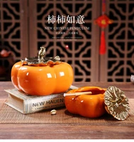 creative orange persimmon ceramic tissue box ashtray modern candy storage pot living room dining table coffee table decoration