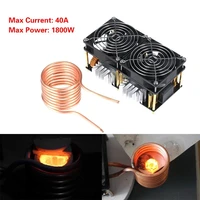 1800w 40a 12v 48v zvs induction heating board module diy flyback driver heater good heat dissipation with coil accessories