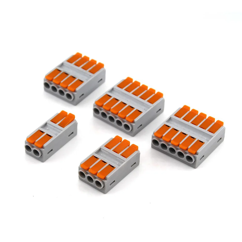 

Light Electrical Wire Connectors Quick Splitter Docking Push-In Conductor Terminal Block 6mm2 Cable Electircal Wiring Conector
