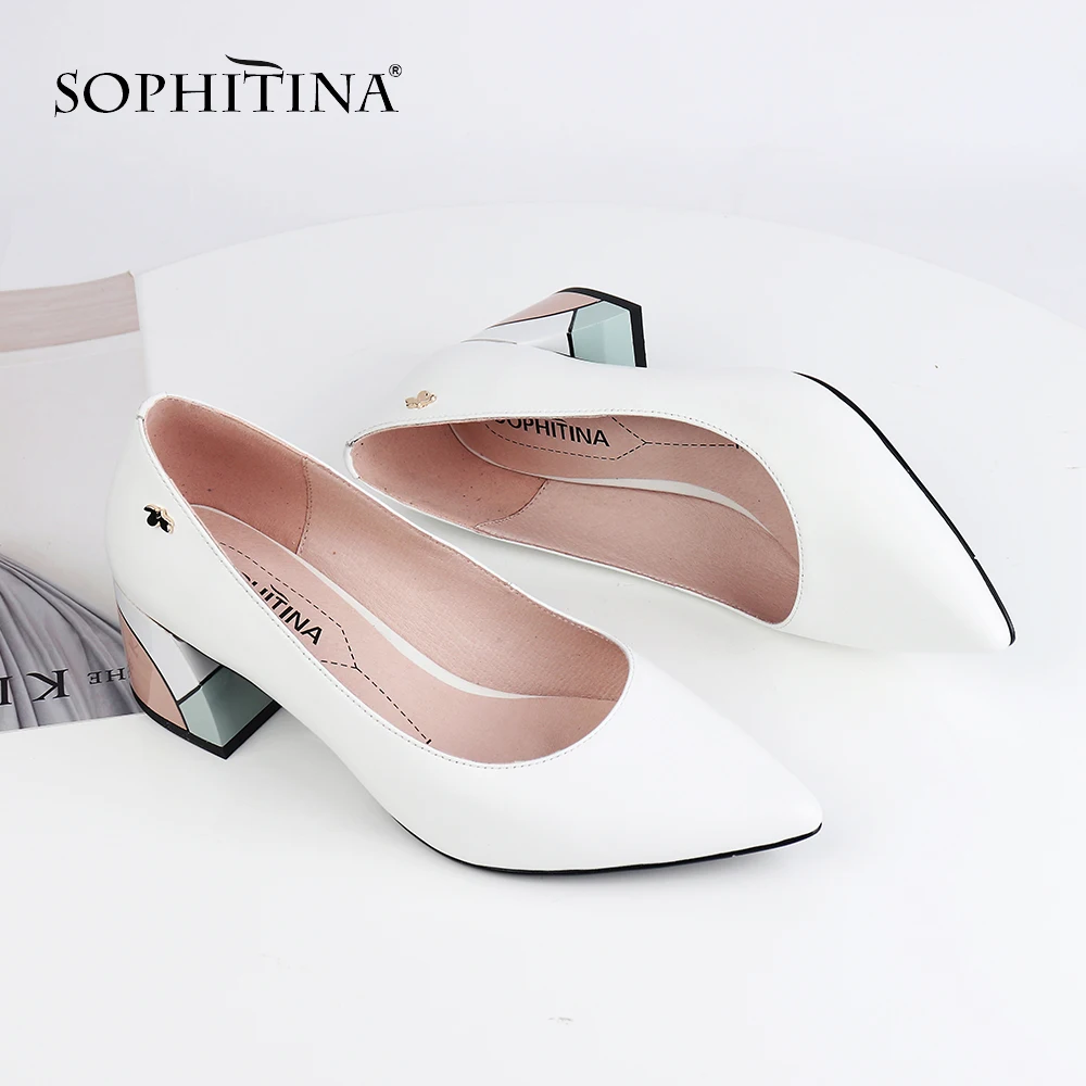 Женские туфли лодочки SOPHITINA офисная элегантная обувь из овечьей кожи на