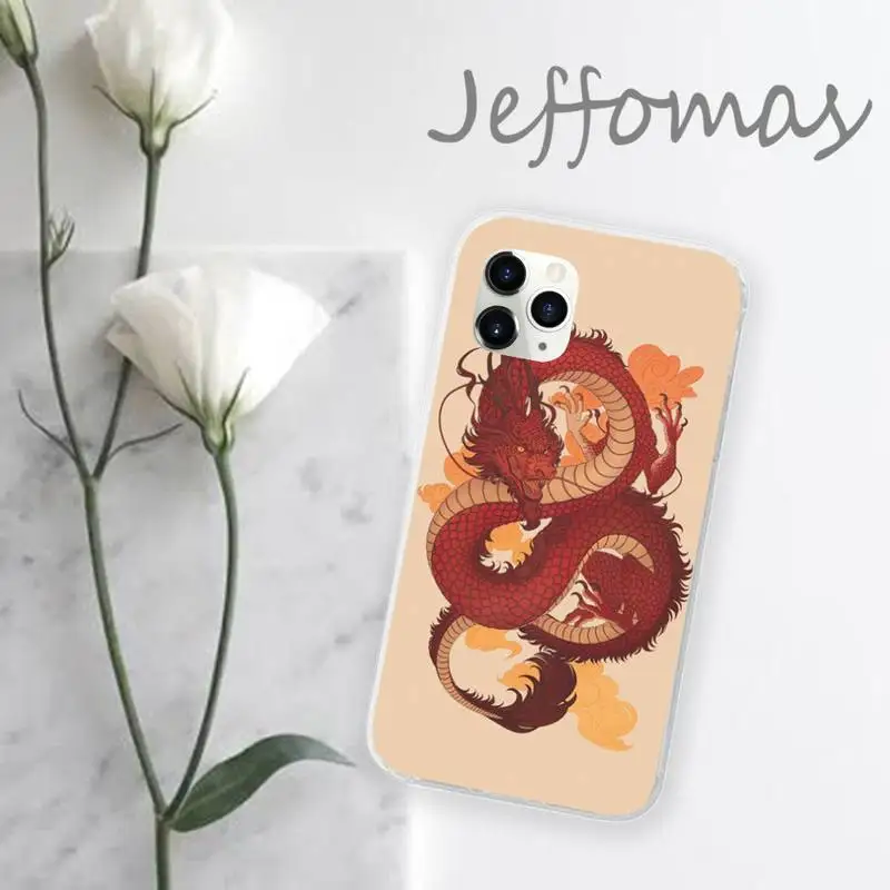 

Fashion Dragon Phone Case Transparent for iPhone 11 12 mini pro XS MAX 8 7 6 6S Plus X 5S SE 2020 XR