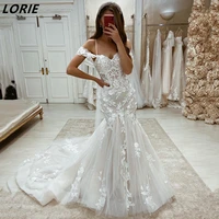 lorie elegant lace off shoulder mermaid wedding dresses spaghetti straps sweetheart bodycon bridal gowns 2022 robe de mari%c3%a9e