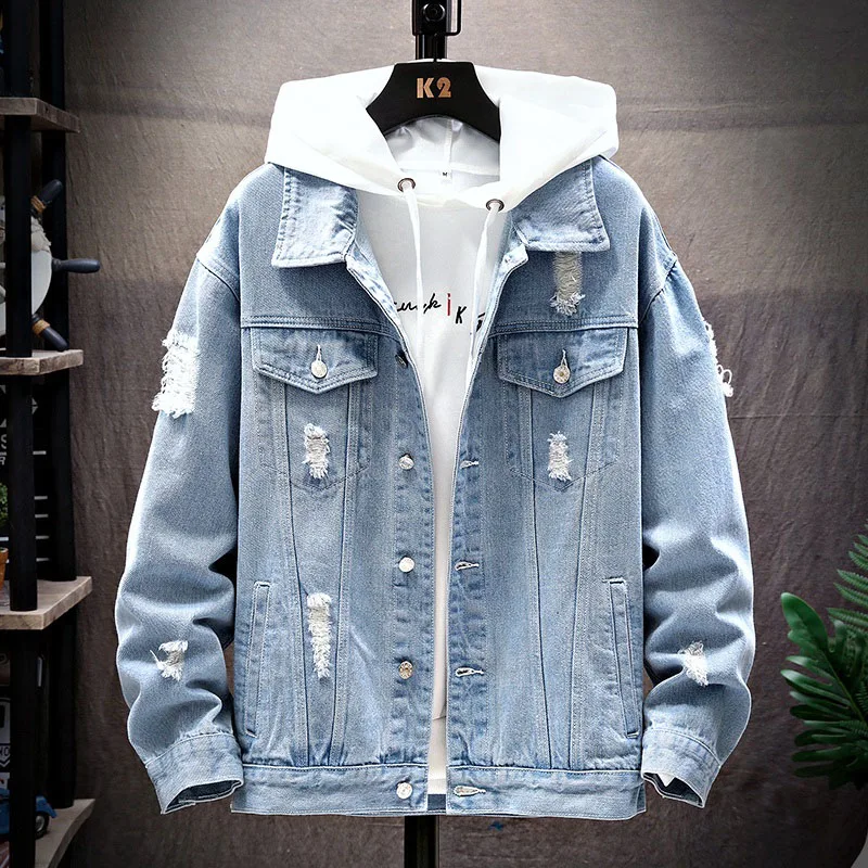 

Denim Jacket Men's Spring and Autumn 2020 New Korean Style Trendy Casual Menswear Fleece Padded Clothes Fashion Brand Coat