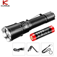 klarus xt21x led flashlight cree xhp70 2 max 4000 lumens usb rechargeable flashlight with 21700 li ion battery for riot police