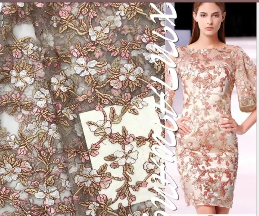 3D черная африканская Металическая сетка кружевная ткань для платья сделай сам