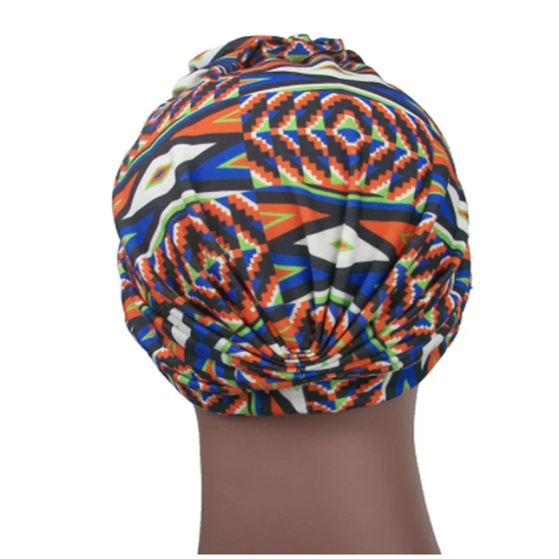 Мусульманский женский тюрбан с Африканским узором узлом модный теплый