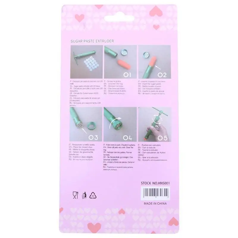 Экструдер для глины Нержавеющая сталь Сахарная паста Ремесло пистолет с 20