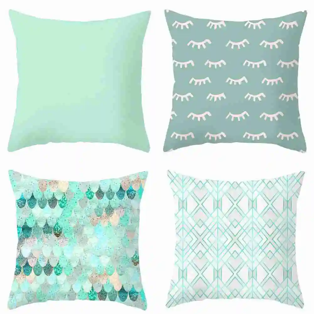

Pure Color And Geometric Shape Pillow Throw Pillows Cover Print Pillowcases Living Room Decoratiion Accessories Cushion Cover