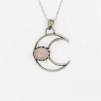labradorite stone moon pendant bead energy reiki healing amulet synthetic gem