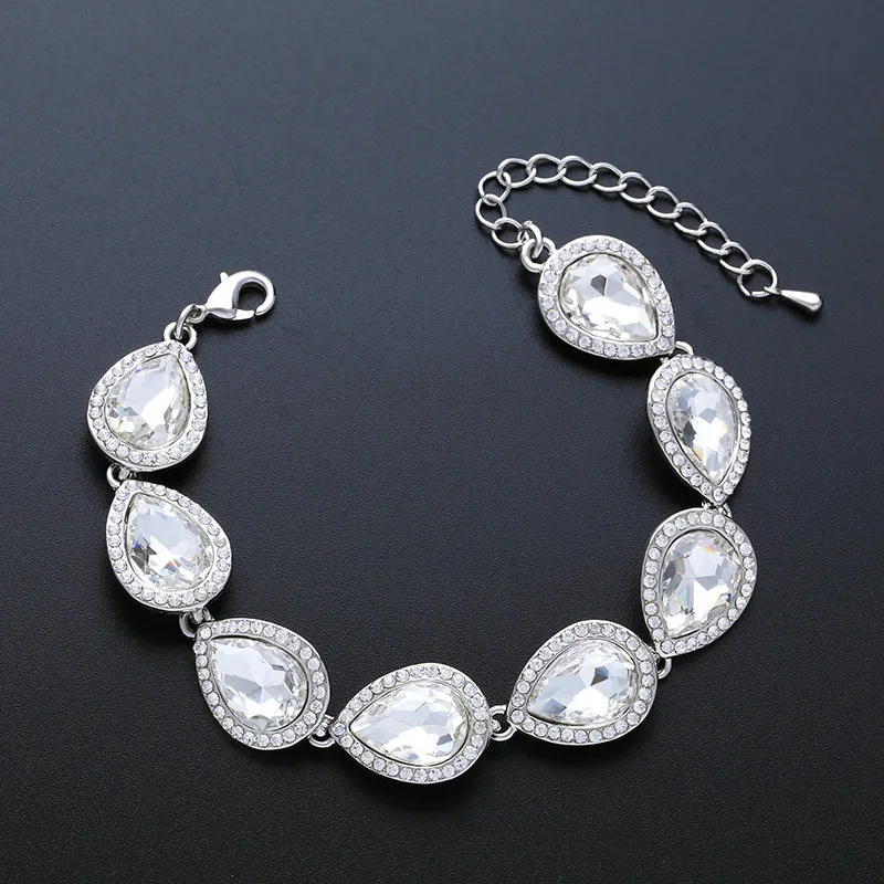 

YPD173 925 Sterling Silver Bracelet water drop bracelet with crystal lady Bracelet