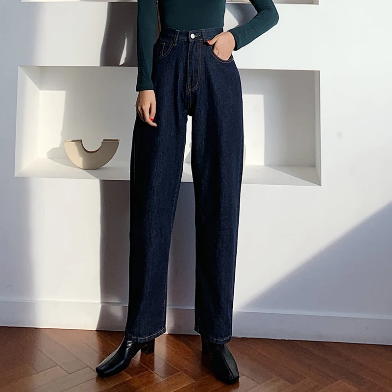 Женские джинсы в стиле High Street широкие брюки свободные джинсовые 2019|Широкие