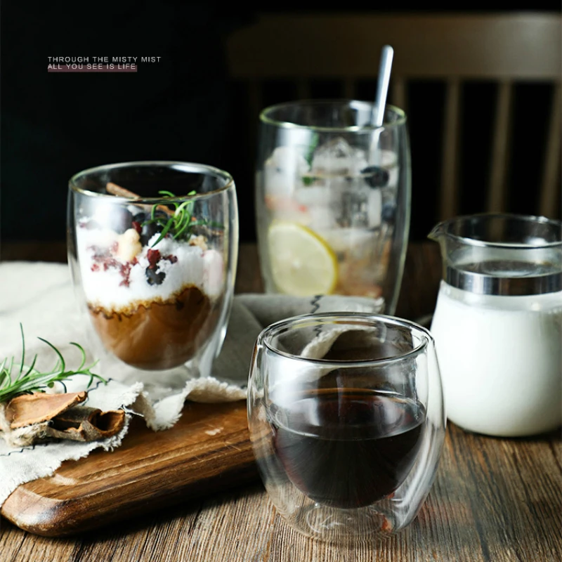 Bodum дизайн два слоя стекла es капучино кофе Пивная Кружка Стекло смузи мороженое чай сок Кола холодный лимон чашка для питья воды