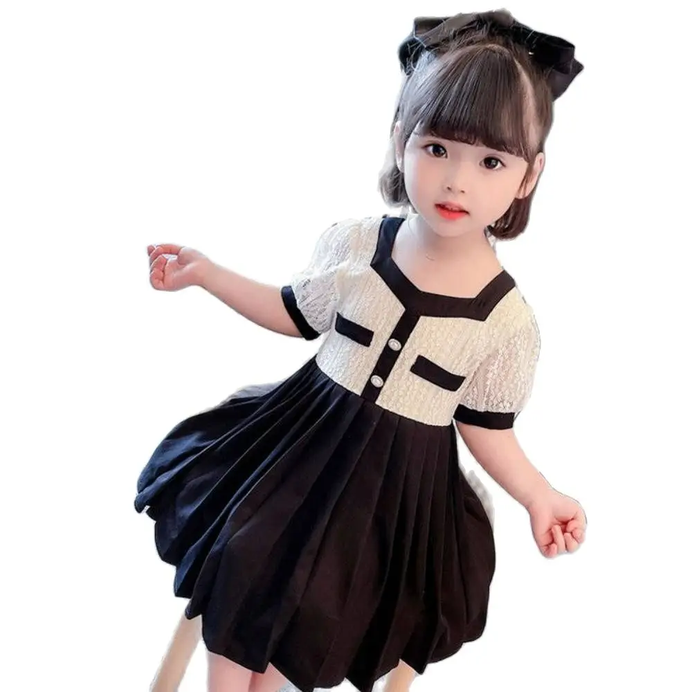 

Маленькое летнее платье для девочек, модные кружевные платья принцессы с коротким рукавом