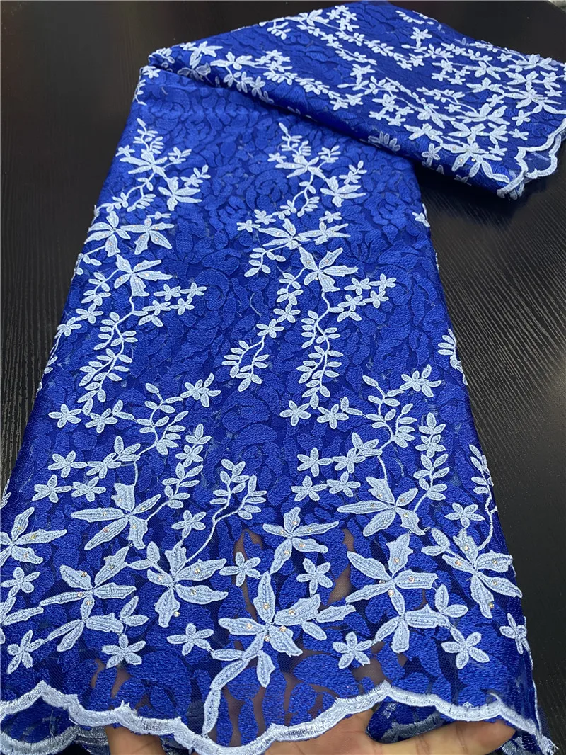 Синяя африканская кружевная ткань 2020 высококачественное кружево нигерийская