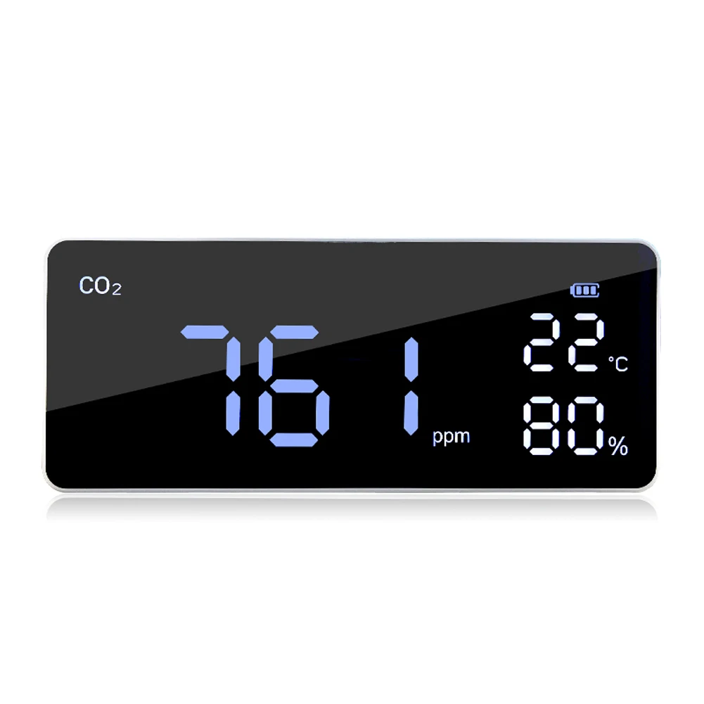 

Multifunctional CO2 Temperature Humidity Monitoring Device Digital Display Household Air Quality Detector ℃ and ℉ Switchable