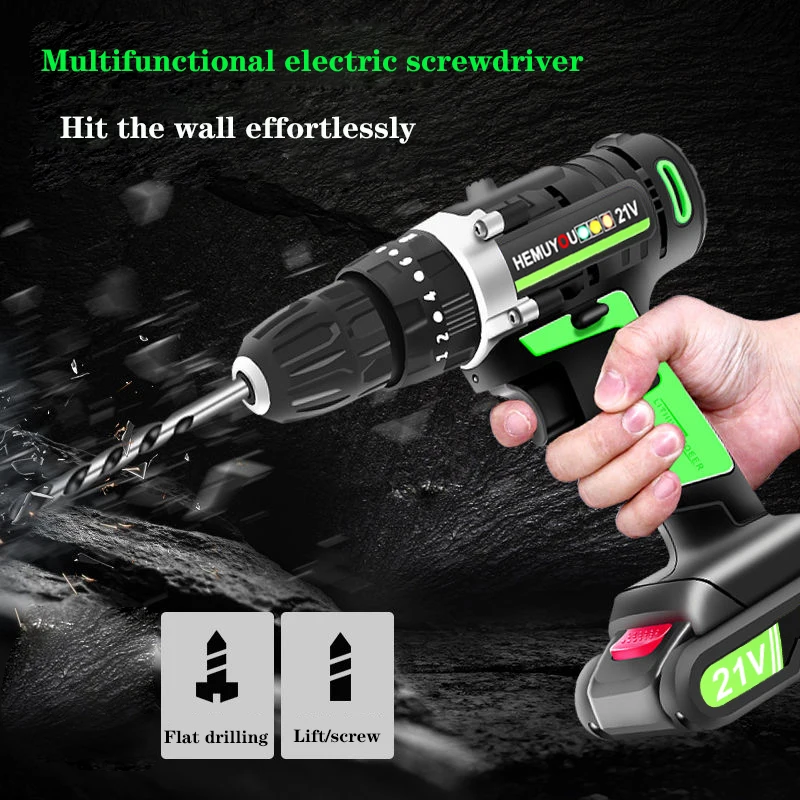 

Electric Drill Cordless Screwdriver Mini Wireless Lithium-Ion Battery 12V 16.8V 21V Power Tools Speed and Torque Adjustable