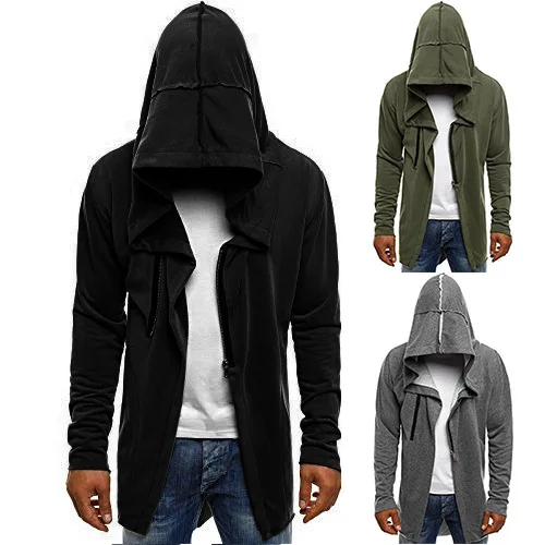 

Long Sleeve Men's Hoodies Lightweight Casual Sweatshirt Autumn Winter Male Hip Hop Streetwear Zipper Hooded Tops