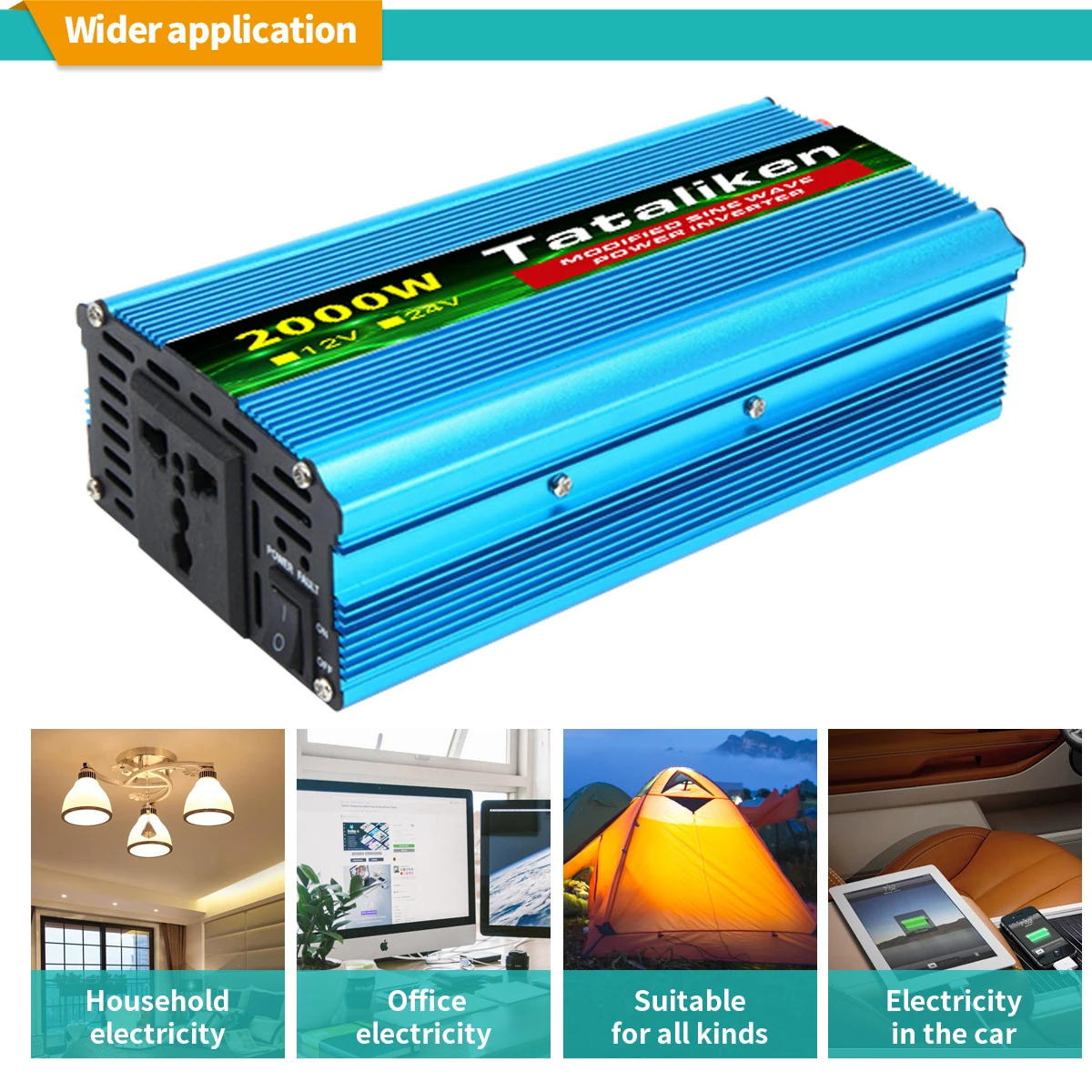 Скидка 1500 Вт/2000 Вт Dc 12 В 24 В подходит для 220 В переменного тока портативный автомобильный инвертор напряжения зарядное устройство преобразователь а...