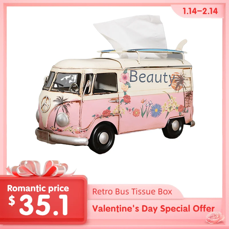 Ретро автомобильные тканевые коробки многоцветные цветочные автобусные