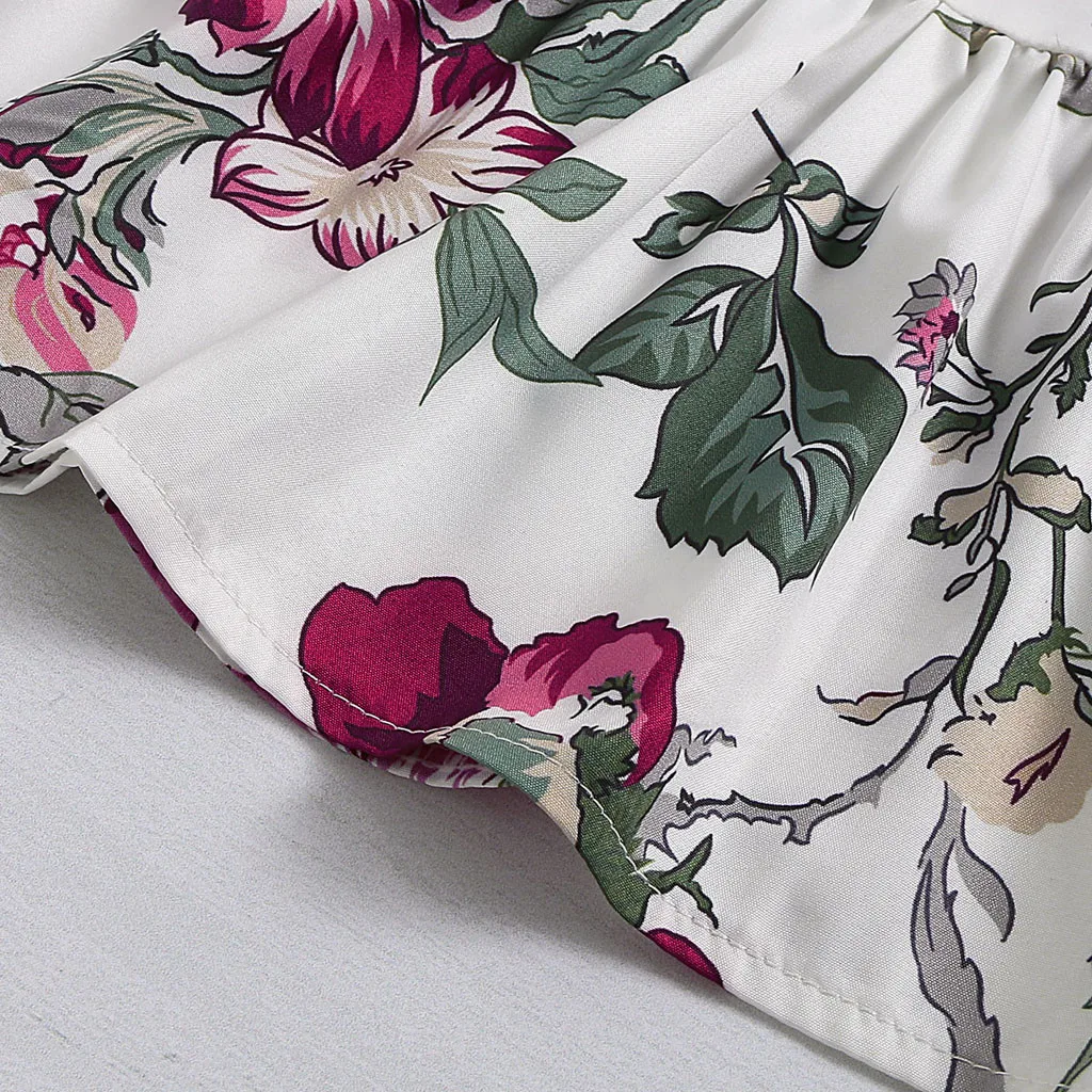 Повседневные Вечерние платья принцессы с цветочным принтом для маленьких