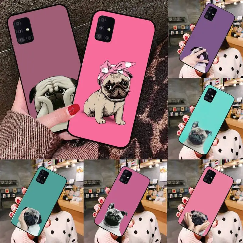 

Pug Dog French Bulldog Phone Case black For Samsung galaxy S 21 20 10 8 A 51 71 50 21s 70 40 20 20e note 10 plus Ultra 5g fe