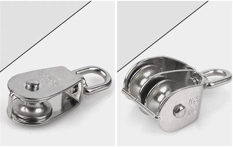 M50& M75& M100 304 одноколёсный роликовый блок из нержавеющей стали или двухосный двойной приводной ремённой шкив поворотный шкив блок скалолазания аксессуары