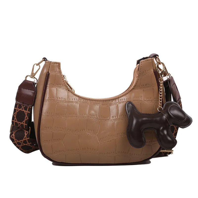 

Women's Bag Female 2021 New Flow Stylish Good Texture Shoulder Messenger Bag Underarm Retro Flow Wide Strap Crossbody Bag