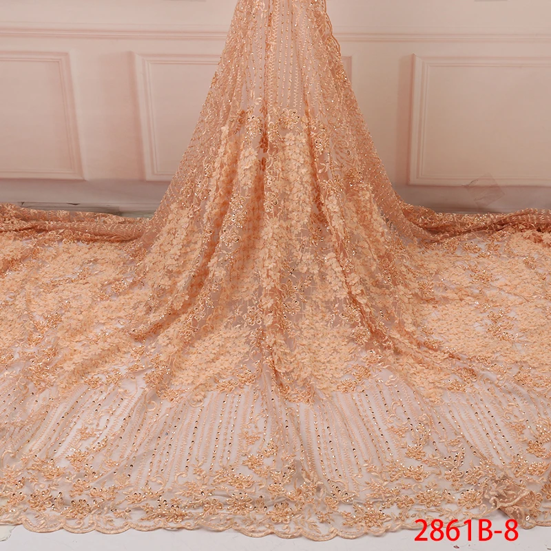 Bridal Beads Lace Fabric Latest African Lace Fabric 3d Lace Embroidery French African Wedding Lace Fabric 2861b
