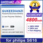 Высококачественный аккумулятор 4800 мАч GUKEEDIANZI AB3000GWMT для сотового телефона Philips S616