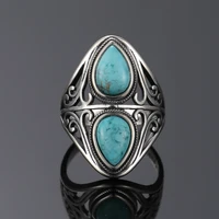 925 sterling silver rings original design vintage natural turquoise ring for women men female fine jewelry gifts