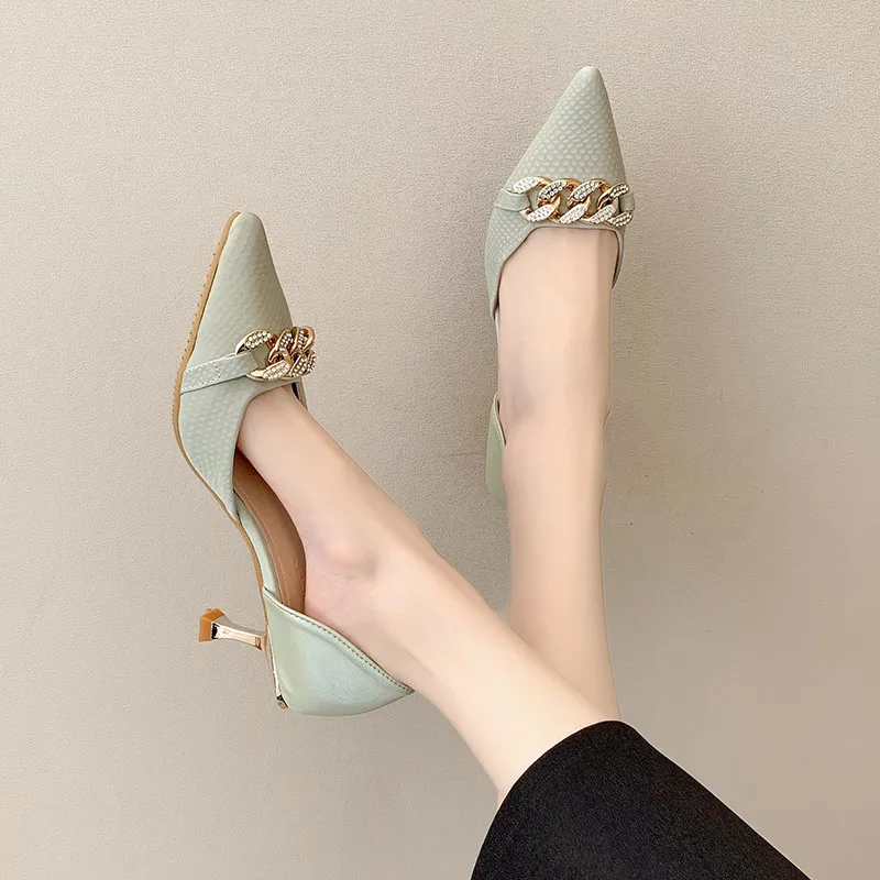 

Pointed Heel Sandals Black Shoes for Women Espadrilles Platform 2021 Summer Stiletto Beige Girls Fashion Comfort High New