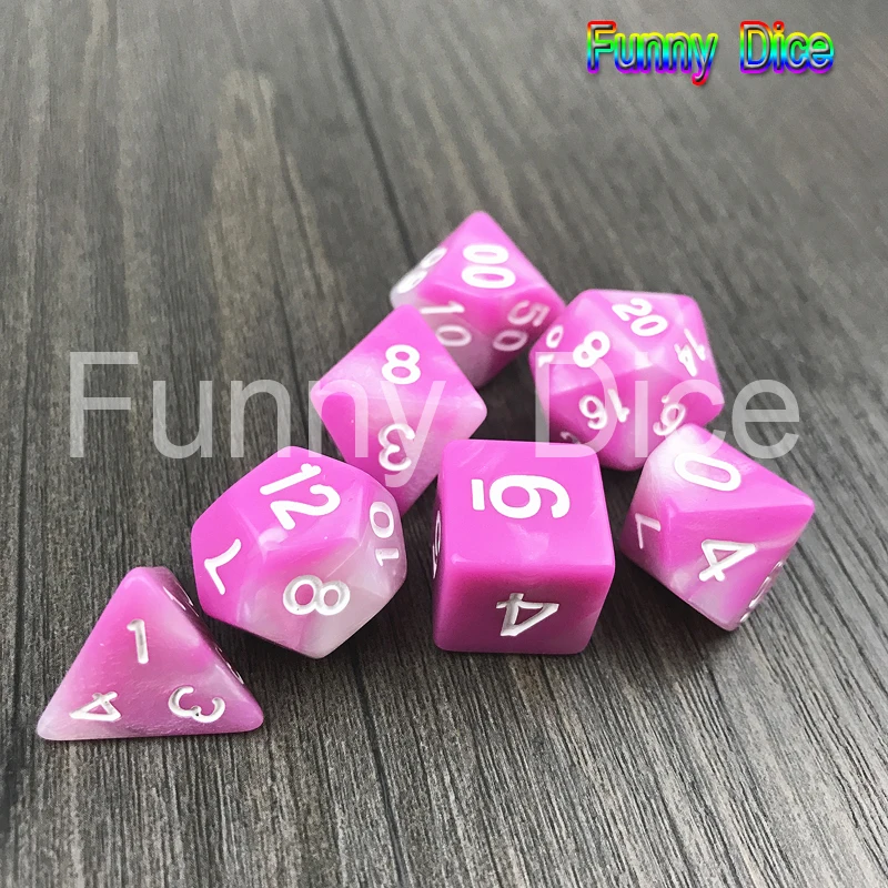 Горячая Новинка 7 шт./компл. креативное качество двухцветные многогранные кости с